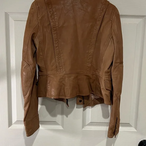 LOFT Brown Leather Jacket - Picture 4 of 5